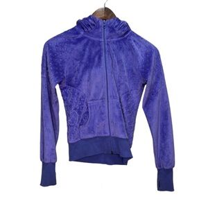 Triple Flip Purple Bubble Dot Fleece Zip up Sweater Size 10​